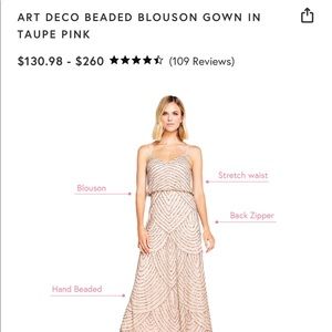 Adrianna Papell Platinum Dress - Rose Gold